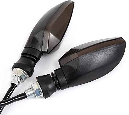 APEBAZY Luces de señal de giro LED universales para motocicleta con perno de 16 mm, luz de freno indicadora de luz intermitente delantera trasera de 12 V para scooter de crucero Chopper - Rojo