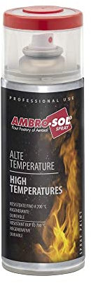 VIRSUS 3 Bombolette Spray di SMALTO ALTE TEMPERATURE da 400ml, Nero Opaco, Vernice permanente resistente al calore, per verniciare parti di motore, pinze freni, stufe
