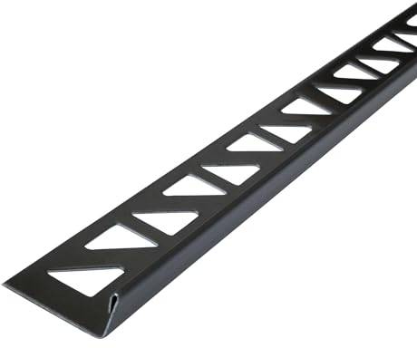 Dalsys Fliesenschiene 2,5m x 8mm Fliesenprofil Edelstahl L-Profil Schwarz gebürstet, Fliesenprofil