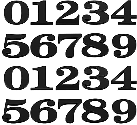 GEBÄUDE 2 Sätze Von 4cm Hausnummer (0-9) Selbstklebende Hausnummer aus Acrylmaterial, Schwarze Zahlen Aufkleber Hausnummer Kann als Hausnummer, Briefkasten oder Dekoration Verwendet Werden