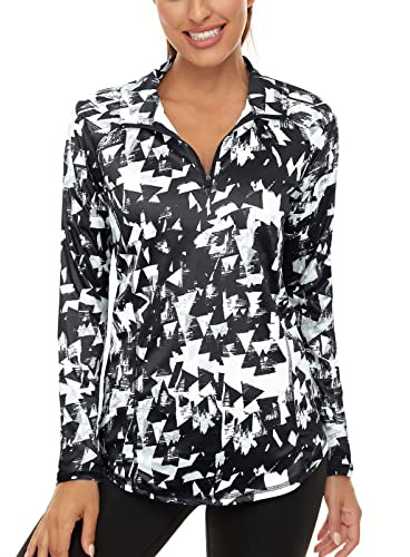 Akiooue Long Sleeve Gym Tops for Women UK, Sports Tops Casual Workout T Shirts for Womens Golf Shirts Womens Running Cycling Horse Riding T Shirts