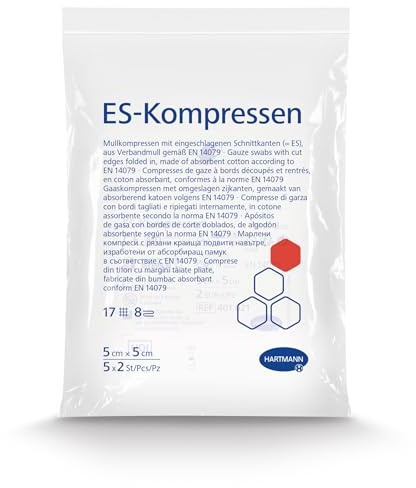 Hartmann ES-Kompressen 17-fädig, 16-fach, unsteril 5 x 5 cm | Packung (100 Stück)
