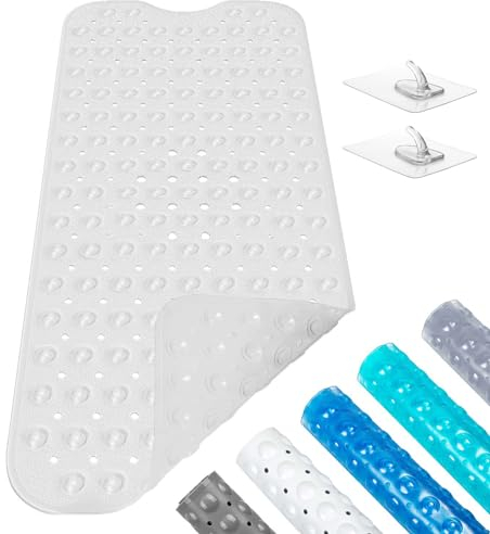 Badewannenmatte Duschmatte 100x40 cm Badewanneneinlage Antirutschmatte rutschfest Maschinenwaschbar(Transparent)