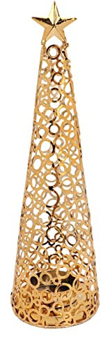 Weihnachtsbaum-Kerzenhalter, Goldene Metall-Teelichthalter, Weihnachtsbaum-Tisch, Weihnachts-Kerzenhalter für Weihnachten, Zuhause, Party, Tisch, Kaminsims, Dekorationen, Kamin
