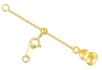 18k Yellow Gold 1/2/3/4/5/6 Adjustable Necklace Extender Chain, 18k Gold Adjustable Necklace Extender Bracelet Anklet Extension Chain, Adjustable Bracelet Extender 18k Gold (4inch, style 2)