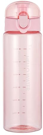 Borraccia Sportiva,Bottiglia D'acqua 780ml,Con Coperchio a Prova di Perdite,Senza Bpa,Sportiva,Facile da Aprire,Serratura Sicura,Trasparente Bottiglia Acqua per Ufficio,Scuola,Trekking Bottle,Rosa