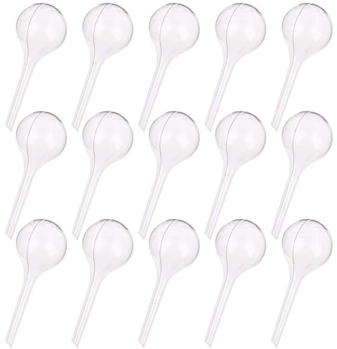 15-PACK Small Watering Globes, 1.96 Inch Diameter Plant Watering Globes Imitation Glass Watering Bulbs Houseplant Plant Pot Bulbs, Garden Watering PVC Self Watering Irrigation Drippers for Garden