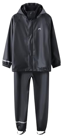 Name IT Unisex barn Nkndry10 Rain Set Fo Noos, svart, 152