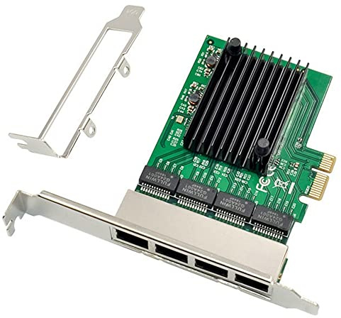 Hztuang Adattatore server Ethernet RJ-45 a 4 porte Scheda di rete Gigabit Interfaccia PCI-E X1