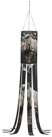 Halloween-Windsack mit Tier-Nashorn-Druck, festliches Herbst-Dekor, Geister-Design, Outdoor-Geister-Dekorationen