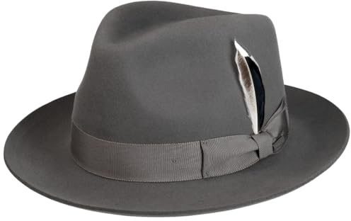 Stetson Rosedale Fedora Wollhut Herren Winter grau 59 cm