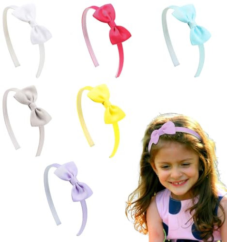 SULIUDAJI 6 Piezas Cintas para el pelo de para niñas, diademas con purpurina para niñas y niños, diadema niña,cintas para el pelo con lazo, Multicolor Headband Para Niñas Accesorios Para El Cabello