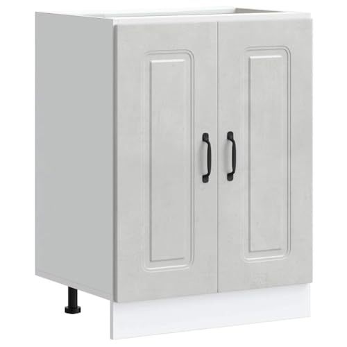 Meuble bas pour évier Kalmar gris béton bois d ingénierie