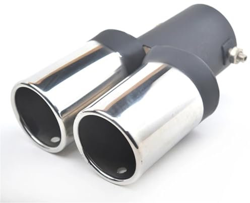 Abgasrohrleitungen 63 Mm Universal-Doppelauslass-Auto-Auspuffanlagen, Schräg Gerollte Auto-Düse Für Schalldämpfer Aus Edelstahl Abgasschlauch(C)