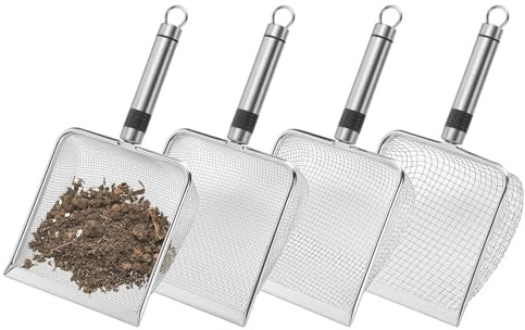 Gartenboden Sifter, Gartensieb Sifter | 2/2,8/3,8/5mm Maschensandkompostboden -Sifter zum Garten - Edelstahl -Siebbildschirm, Garten 4X Sandfenster für Erde, Kompost, Steine, Schmutz