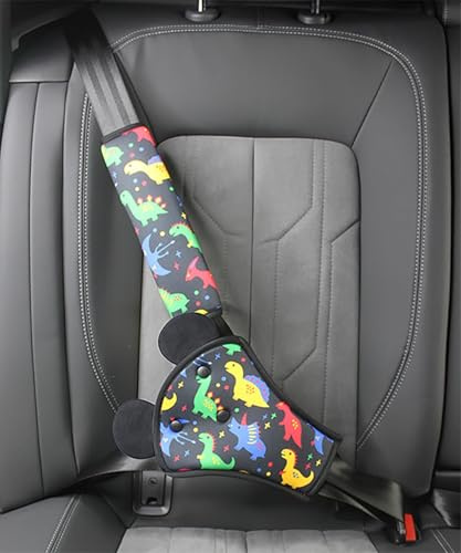 XNBTFK Seat Belt Pads for Kids, Universal Car Safety Seat Belt Pillow with Seatbelt Strap Cover, Car Seat Accessories Seat Belt Cover Shoulder Pads for Kids (Dinosaur Pattern)
