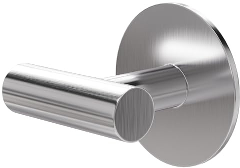 Amig - Colgador adhesivo para toalla de baño Mod. 6 - Toallero gancho Adhesivo sin tornillos - 60 x 55 x 65 mm - Acero inoxidable - Plateado mate
