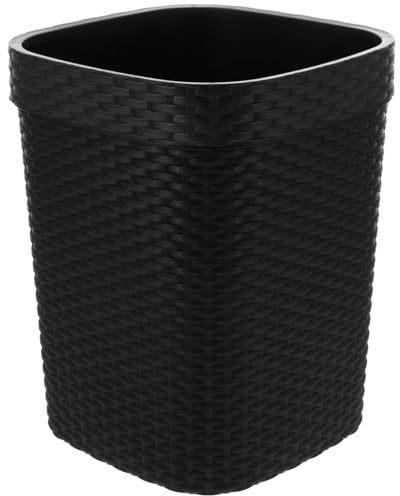 ULTECHNOVO Corbeille à déchets pratique en plastique avec texture tissée - Grande ouverture - Pour la maison, le bureau, la cuisine - Conteneur de rangement léger pour pièces bien rangées et nettoyage