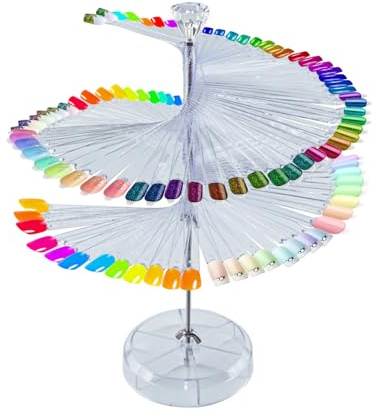 YUMILI 120 bâtons Nail Art carte de couleur présentoir spirale faux ongles affichage tableau froid étagère outils de pratique pour Solon ongles vernis Gel Show (Rond)