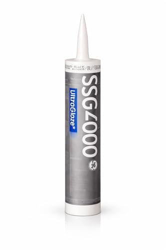 GE Silicones UltraGlaze SSG4000 Structural Glazing Silicone Adhesive Sealant, Black, 10.1 fl oz Cartridge, Primerless Glass-to-Metal Bonding for Curtainwall, Storefront & Skylights