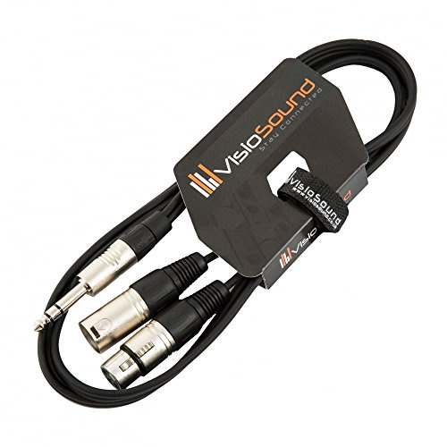 6.35mm 1/4 Stereo TRS Jack to 1 x Male & 1 x Female XLR Insert Lead (1.5m) | Noiseless OFC Audio, Signal, FX, Patch Cable for Stage & Studio