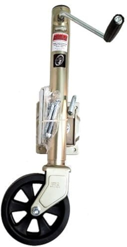Marine Side Wind Bolt-On Swivel Trailer Jack with 1,500 lbs. Capacity, Zinc Coated with 8 Caster for Boat, Sport Craft, Snowmobile, and Recreational Trailers