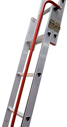 BPS Aluminium Slider | 2-Section Sliding Loft Ladder with Handrail | D-Shaped Rungs, Stowing Pole, Locking Catches | 150kg Load Capacity