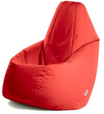 Avalon - Puff Poltrona Sacco Grande L Jive Deluxe Sfoderabile, Pouf Sacco di Qualità Sartoriale, Bean Bag per Sedersi Ergonomico, Tessuto Antistrappo Impermeabile, Made in Italy(80x125cm-Rosso)