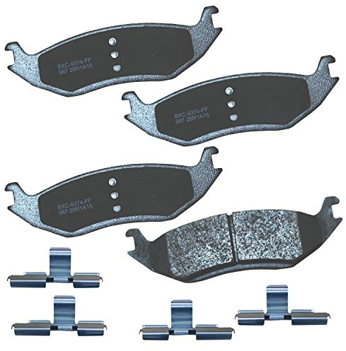 Bendix Premium SBC967 Ceramic Rear Brake Pads for Chrysler Aspen 2009-2007, Dodge Durango 2009-2003, Ram 1500 2010-2002, Ram 1500 Van 2003, Ram 1500 2018-2011, 1500 Classic 2023-2019
