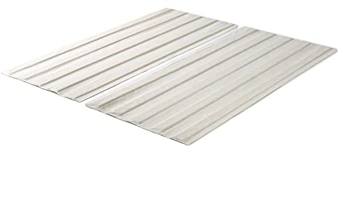 Zinus Compack Vertical Wood Slats, Fabric Covered Bunkie Board, Box Spring Replacement, No Assembly Required, Natural, King