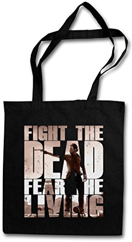 Fight The Dead Fear The Living II Shopper återanvändbar hipster shopping bomullsväska Rick Grimes The Walking TV Shopper återanvändbar hipster shopping bomullsväska död