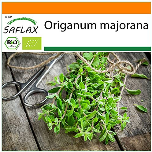 SAFLAX - Garden in The Bag - Organic - Marjoram - 700 Seeds - with Cultivation Substrate in an Easy to Handle Stand up Bag. - Origanum majorana