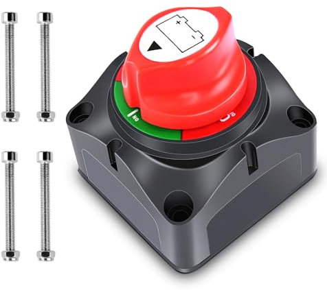 Nilight - 90015A Batterieschalter 12–48V Wasserdicht Schwerlast Batterie Power Cut Master Switch Trennschalter Trennschalter für Auto, Fahrzeug, Wohnmobil und Marine Boat (Ein/Aus), 2 Jahre Garantie