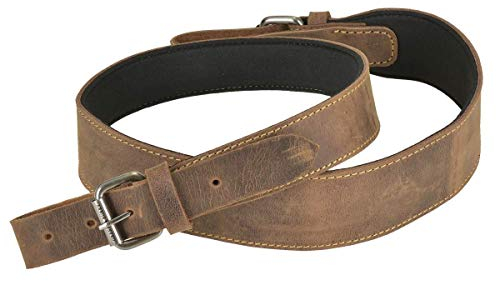 Greenburry Gewehrriemen Leder Vintage Gewehrgurt verstellbar Braun 110x4,7x2,5cm