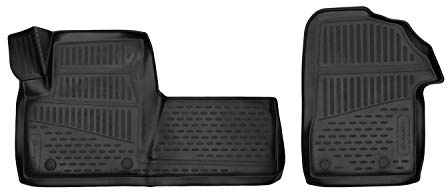 Element 3D Gummimatten Passgenaue Fußmatten OPEL Movano 2010- Minivan 2tlg, Schwarz