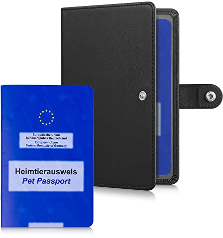 kwmobile Custodia Passaporto Europeo Animali Domestici - Cover Porta Documenti Cane Gatto Furetto - Porta Carta Identità Animale Domestico - Portadocumenti Pelle PU