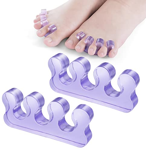 Sibba Separatori per dita dei piedi, separatore di dita in silicone raddrizzatori e correttori per sovrapposizione alluce valgo punta a martello sollievo dal dolore ai piedi uomini e donne (viola)