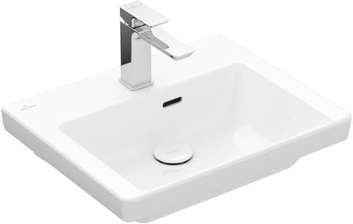 Villeroy & Boch Subway 3.0 Handwaschbecken, 500 x 400 mm, 1 Hahnloch, mit Überlauf, ungeschliffen, 4370FF01, Farbe: weiß-alpin