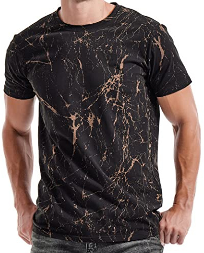RONOMO Men's Round Neck Short Sleeved T-Shirt | Medium Elasticity | Soft and Breathable | Pre Shrunk Treatment|