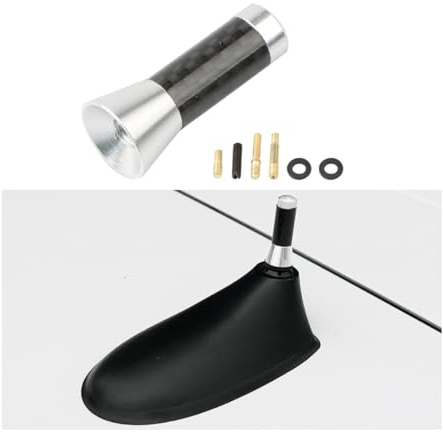 CGEAMDY Autoantenne Auto Dachantenne, Kurzantenne Für Auto, Antennenstab Kurzstab Tuning Autoantenne, Autoradio Antenne Kurz Mit Starker Fm/Am Empfangsfunktion(Silber)