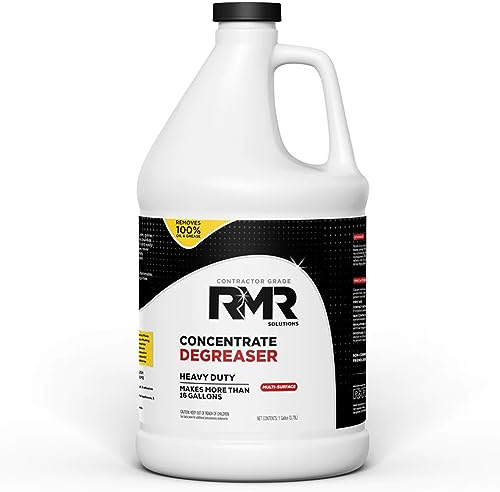 RMR Degreaser and Cleaner Concentrate - Advanced Indoor/Outdoor Formula for Heavy-Duty Commercial, Residential, Automotive, and Equipment Cleaning, 1 Gallon Makes Over 16 Gallons