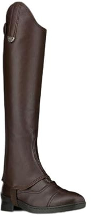 PIONEER Mini-Chaps Geras für Reitsport - Echte Leder-Gamaschen mit Doppel-Elastik und Reißverschluss