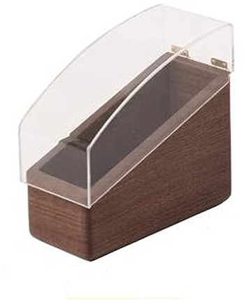 Coffee Filters Holder Walnut Solid Wood Coffee Filter Paper Holder Box, Coffee Paper Storage Container Filter Paper Dispenser Rack with Clear Dustproof Cover Filter Holder