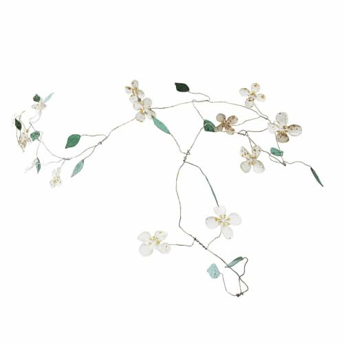 Loberon Sambucus Festone - Delicati Fiori in Ferro - Fine Lavoro Artigianale, Verde