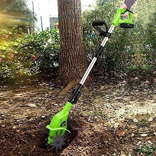 ELzEy Zappatrice Elettrica Motocoltivatore a batteriaRotocoltivatore Elettrico con Guida da terraStrumento for zappareColtivatore Portatile for orti da Giardino per la rifornitura di Erba o Terreno