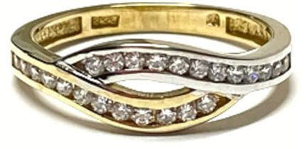 Schmuckring 333/- Gold bicolor Zirkonia Glanz Ring Goldring #56