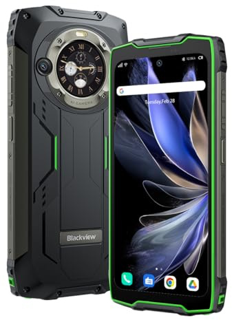 Blackview BV9300 PRO Outdoor Handy ohne Vertrag (100LM Taschenlampe), 16GB+256GB, 15080mAh Akku, 6.7'' 120Hz 2.3K Display, 64MP Kamera, IP68 Android 13 Wasserdichtes Smartphone, GPS NFC Grün