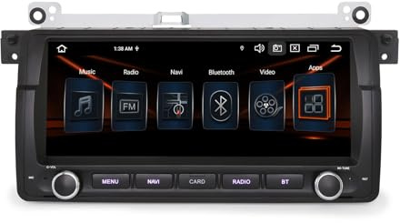 Erisin 8,8 pulgadas 8-núcleo 4GB+64GB Android 16 Radio Coche Bluetooth GPS Navegador para BMW Serie 3 E46 Rover 75 M3 MG ZT CarPlay inalámbrico Android Auto DSP WiFi DAB+ RDS FM Canbus Pantalla táctil