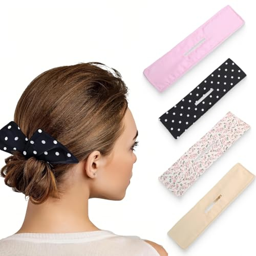 KOLZEMV 4 Stück Magischer Haarknoten frisurenhilfe Haar Twist Haarband Frisierhilfe Haarschmuck Donut Brötchen Einfach zu bedienen Hair Bun Maker Französischer Fliege Dutt Haarband