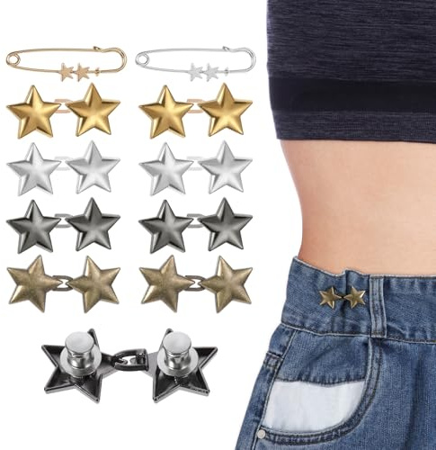 COMNICO Pant Waist Tightener 10Pcs Adjustable Star Button Star Buttons Pins